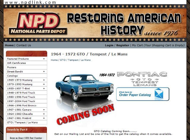 National Parts Depot to Offer GTO Parts Soon